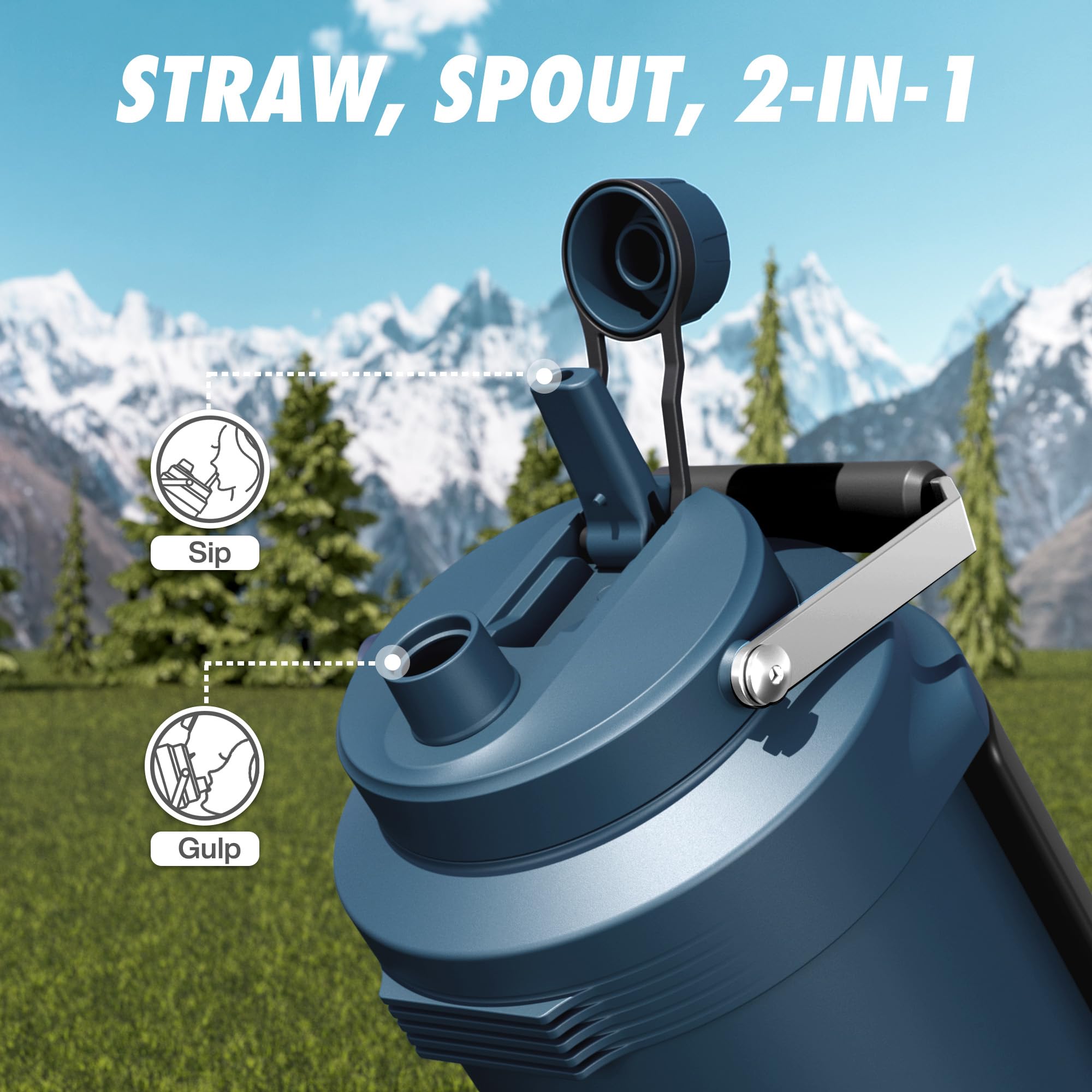 POWCAN 128 oz insulated jug stays cold for outdoor sessions.