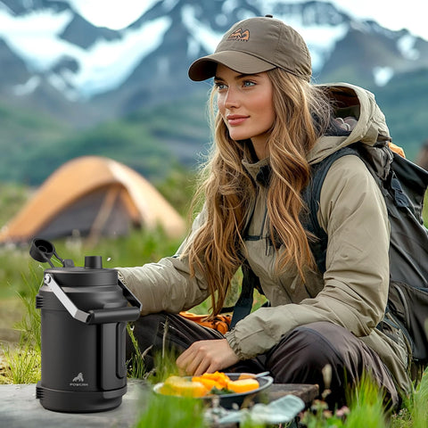 POWCAN durable stainless steel build withstands rugged outdoor use.