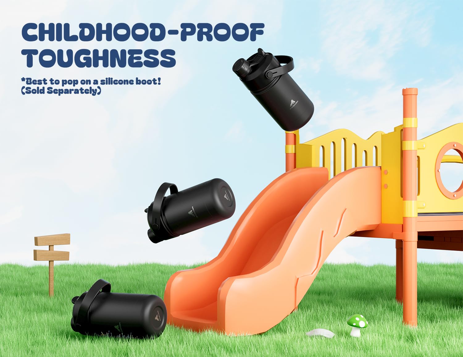 POWCAN kid-friendly stainless bottle, BPA-free and durable for daily use.