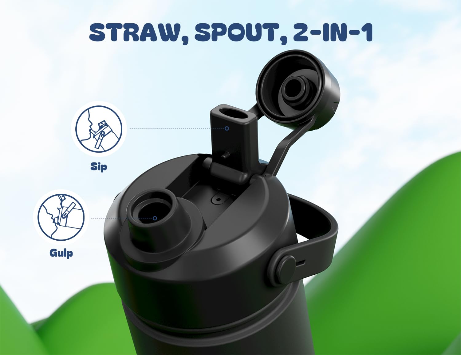 POWCAN leak-proof bottle prevents spills during travel and workouts.