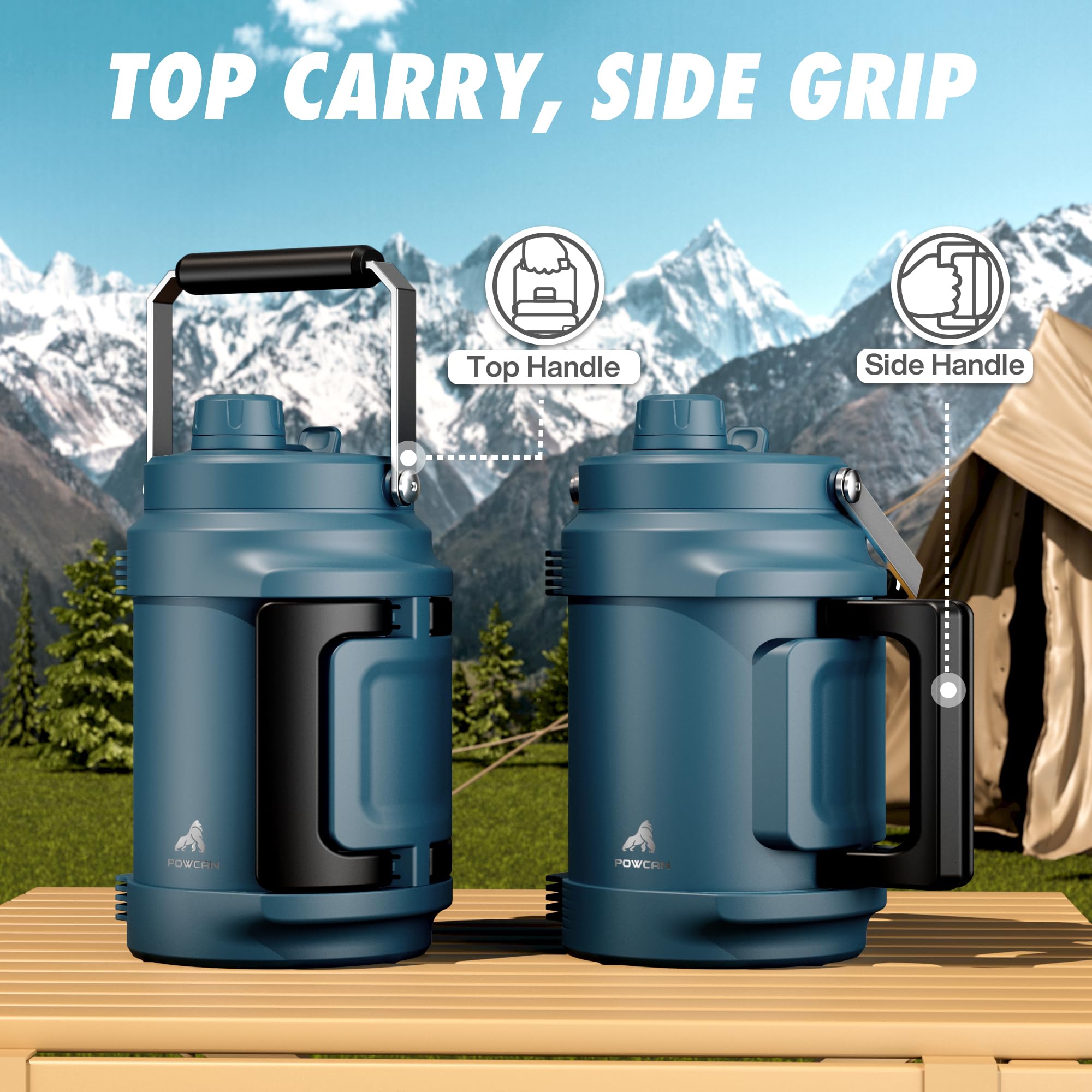 POWCAN leakproof cap prevents spills when traveling or camping