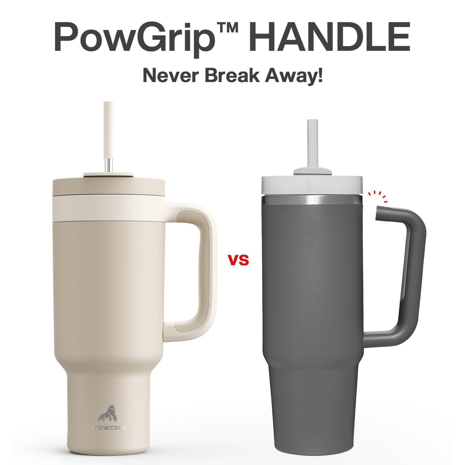 PowCan leakproof lid closed for spill-free drinks.