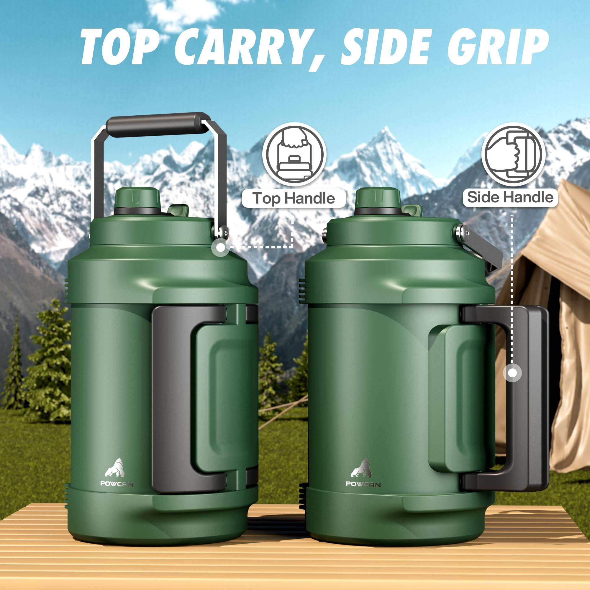 Powcan leakproof bottle prevents leaks when tipped or flipped.