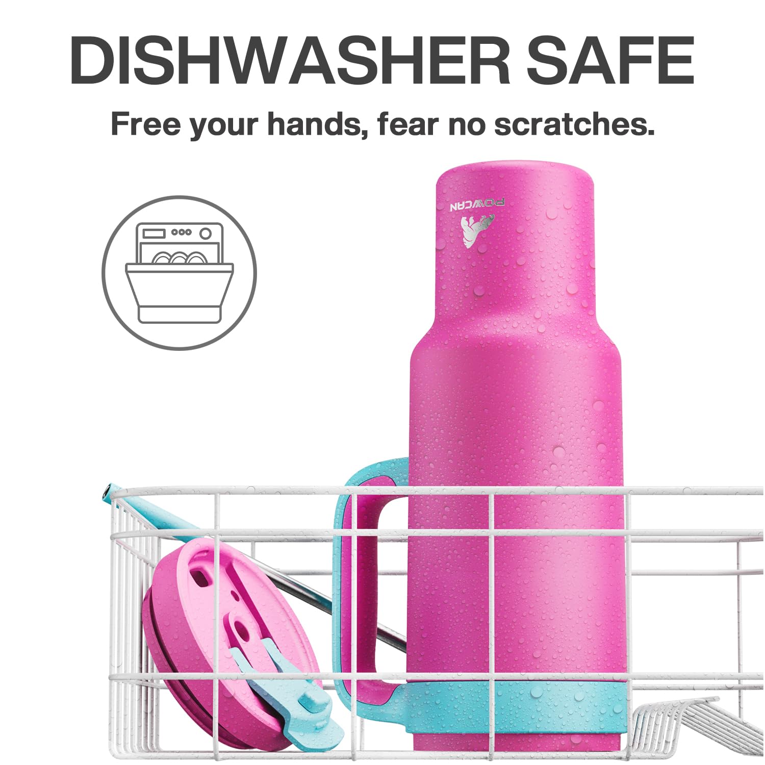 Powcan 50 oz tumbler fits car cupholders for on-the-go sipping