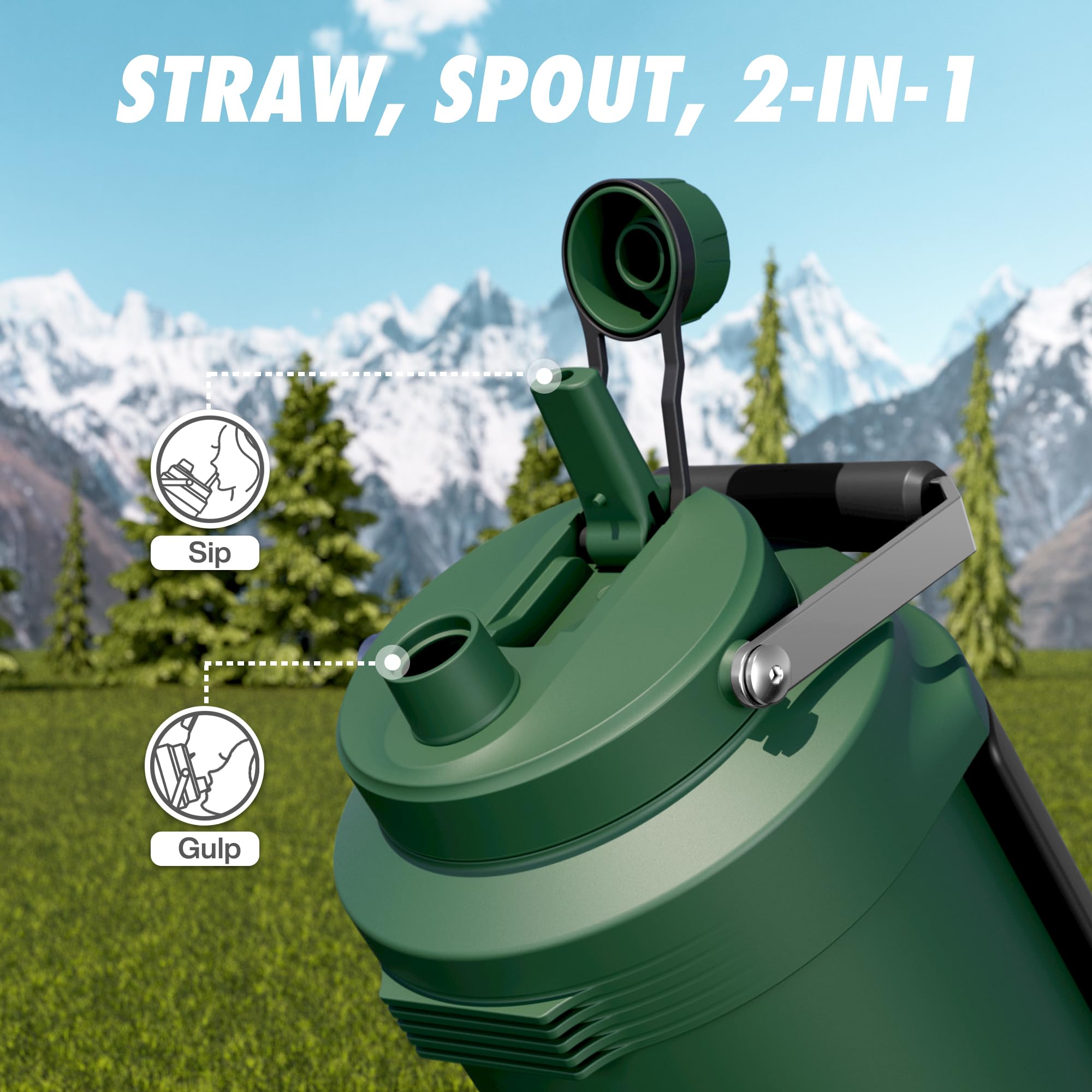 Powcan outdoor hydration on hikes, camping, or cycling.