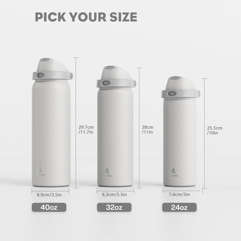 Powcan stone-white bottle design with durable finish for gym and travel