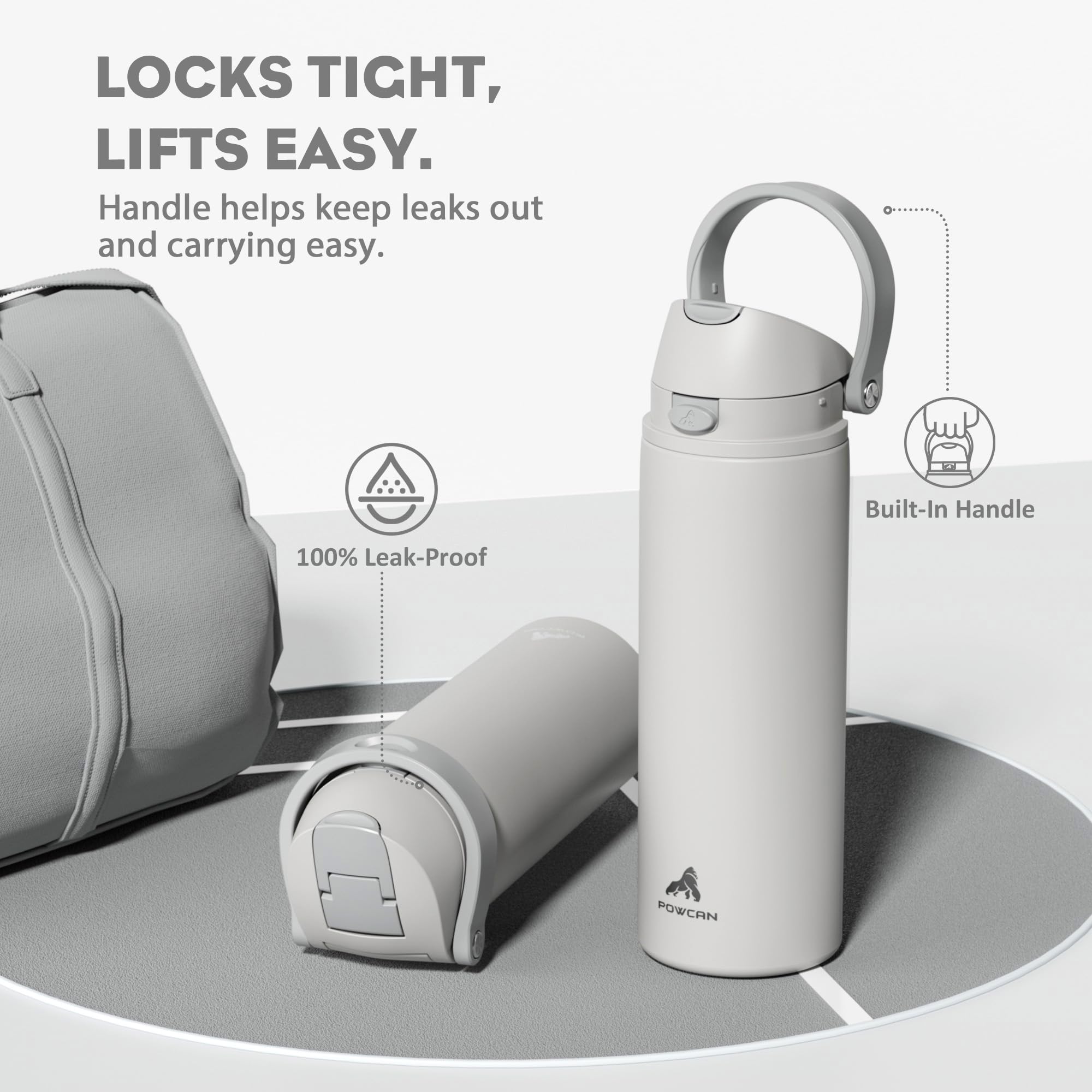 Powcan double-wall insulation keeps beverages cold for 24 hours