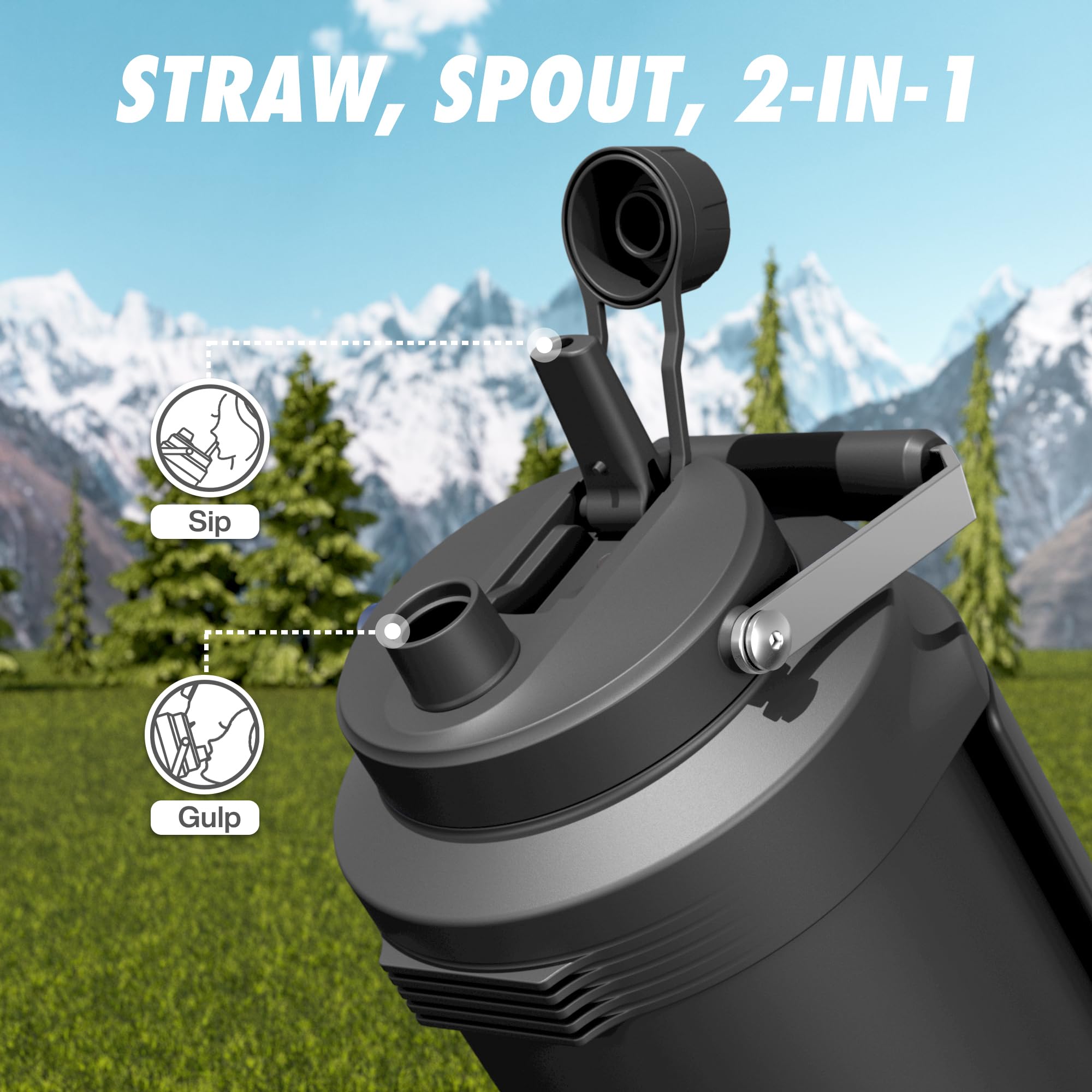 POWCAN wide mouth for fast ice filling and simple cleaning