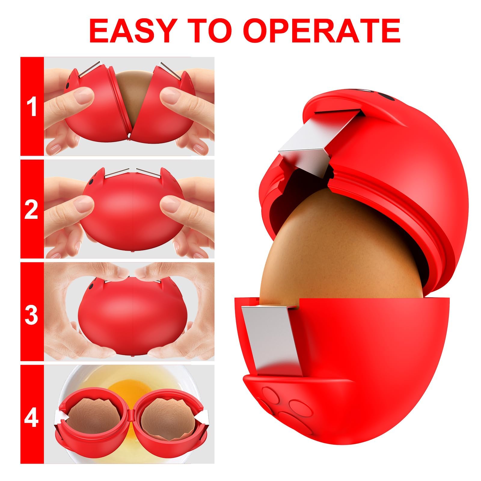 PowCube kid-friendly use invites kids to participate safely in cracking eggs.