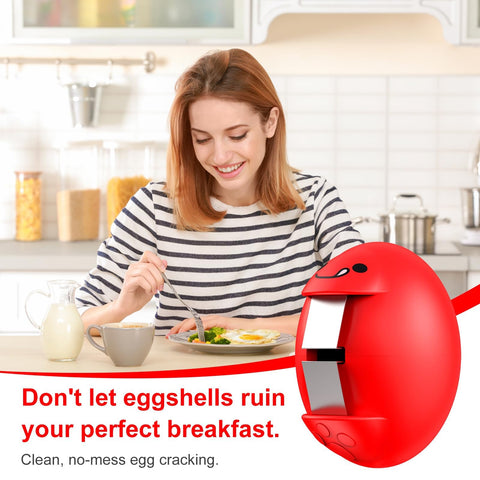 PowCube yellow kitchen scene highlights portable, travel-friendly egg cracking.