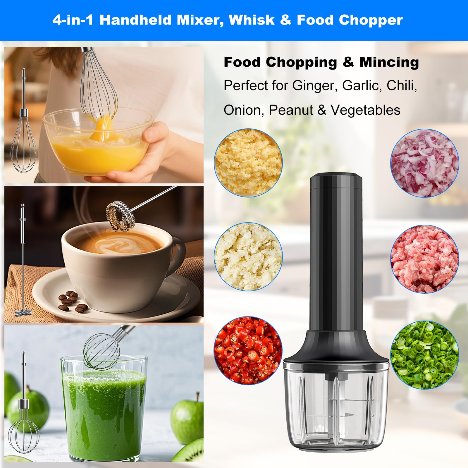 PowCube MixgoII with dual whisk attachments in use for light whipping
