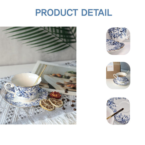 POWDONUNT blue porcelain cup highlights pattern during daily use.