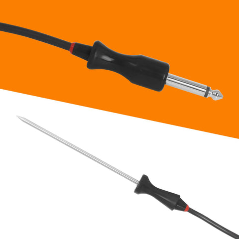 Poweka meat probe inserted into thickest part of meat for accurate reading.