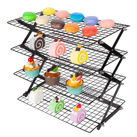 PowerKing collapsible 4-tier rack for versatile cooling and compact storage.