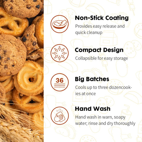 PowerKing heavy-gauge stainless steel rack ensures durability for multiple bakes.
