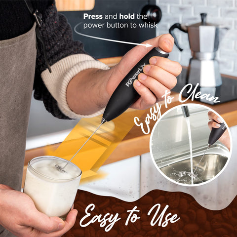 PowerLix ergonomic soft touch handle for comfortable frothing