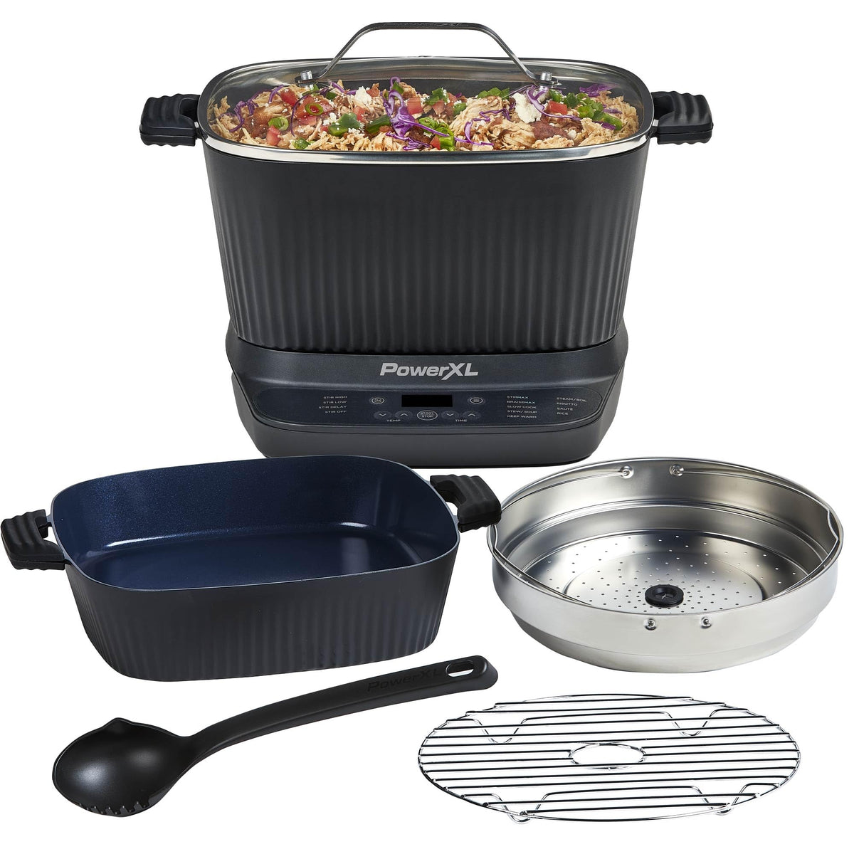 PowerXL Stirmax Deluxe paddle 360° in action for hands-free stirring.