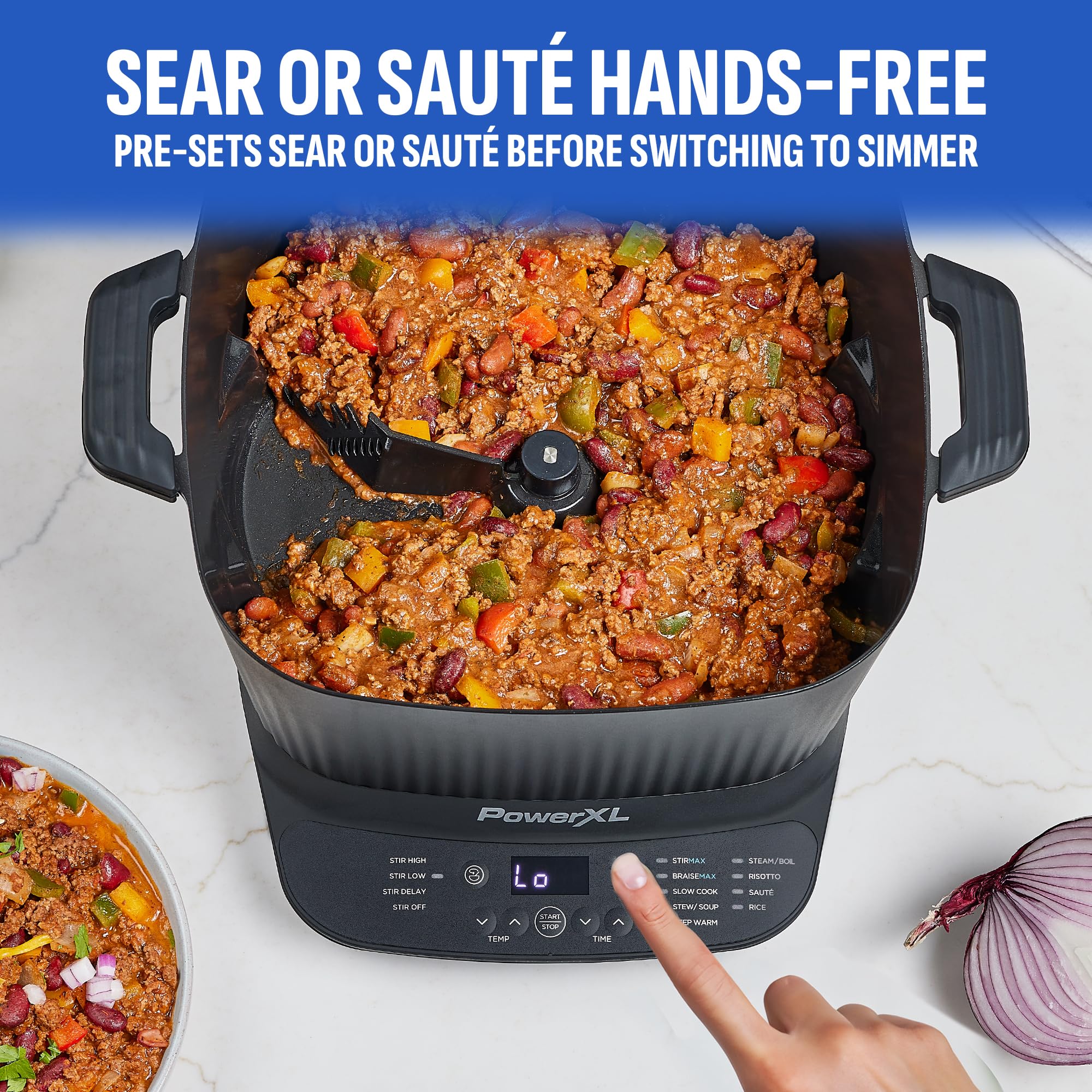 PowerXL Stirmax Deluxe presets simplify meal prep.