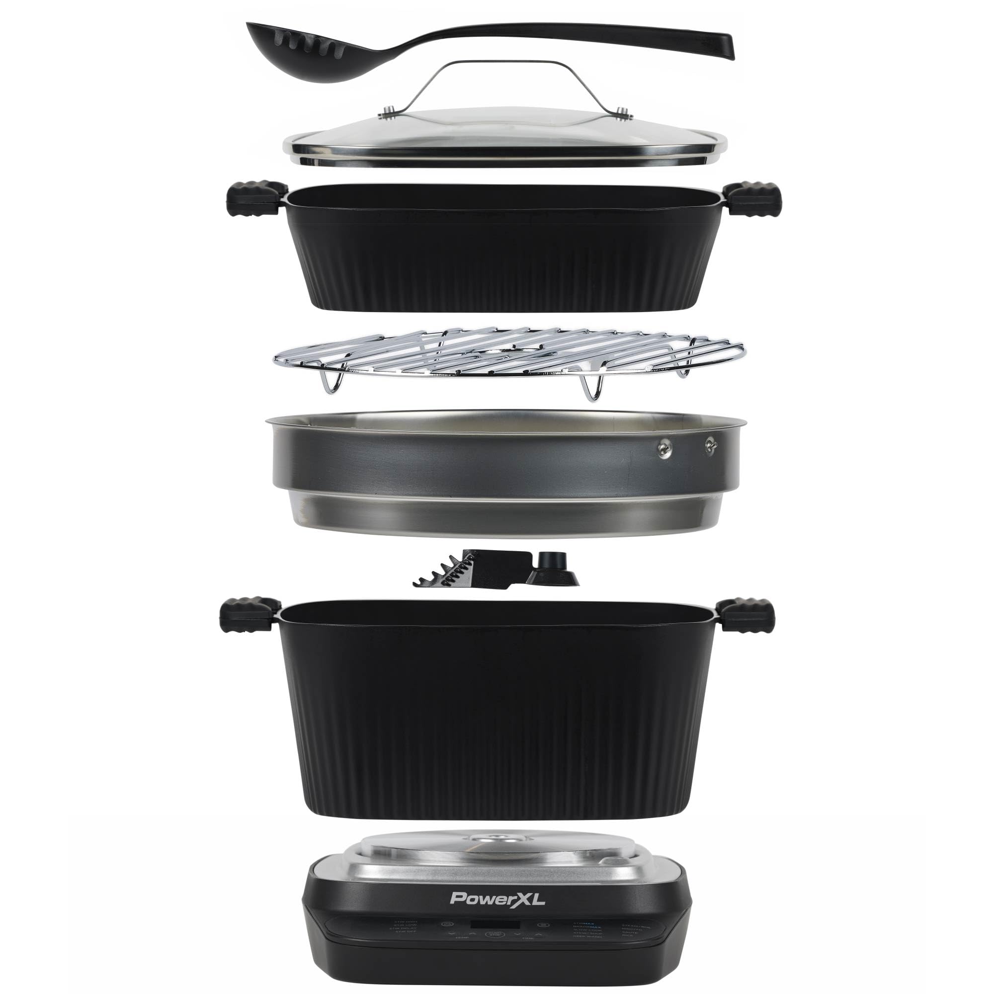 PowerXL Stirmax Deluxe wire rack for steaming and roasting.