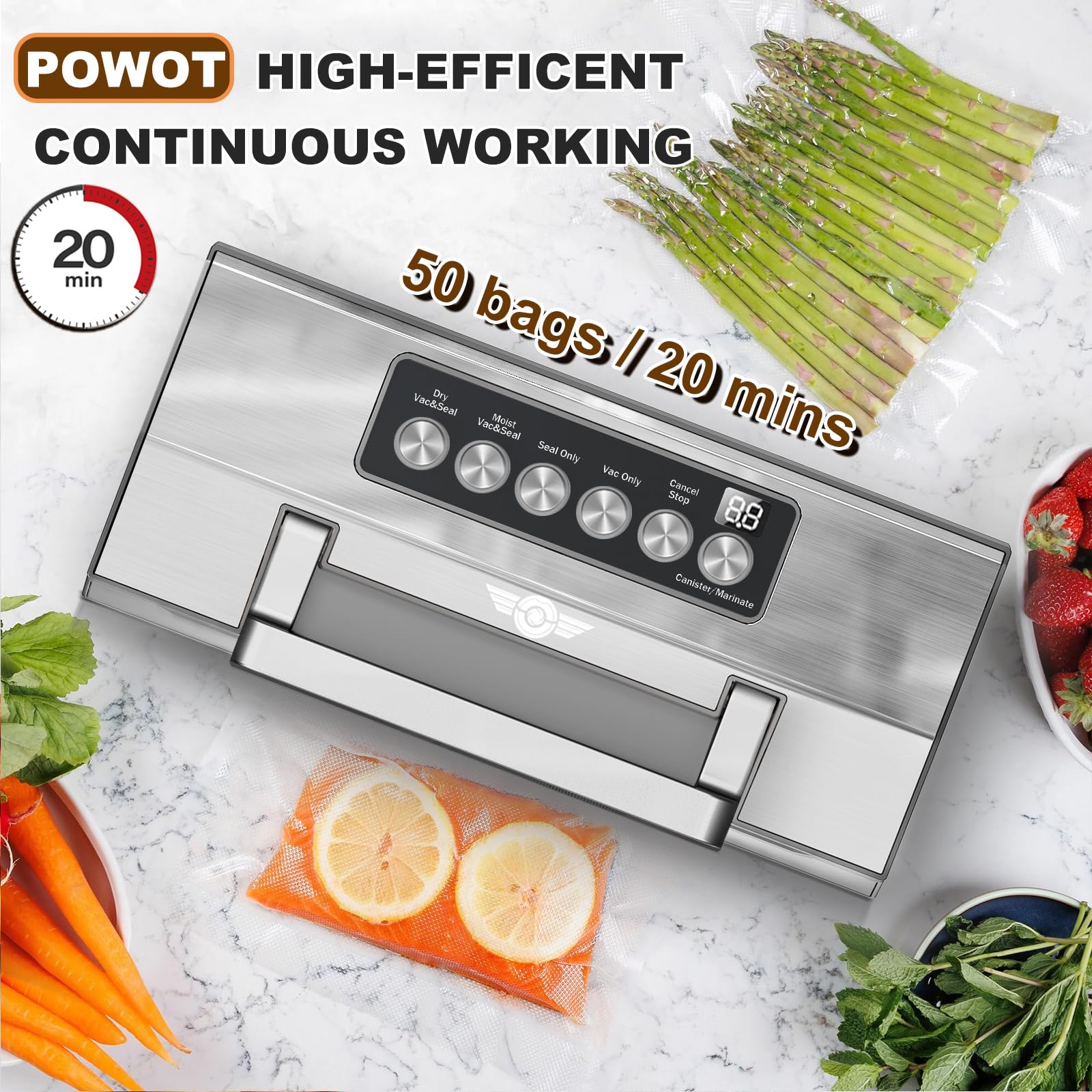 POWOT control panel highlight demonstrates easy one-touch operation and mode selection.