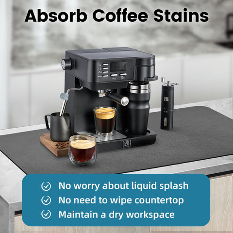 PoYang coffee mat water absorption demo during cleaning