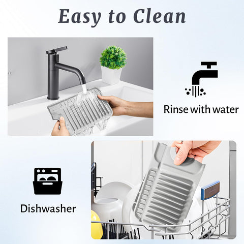 PoYang silicone mat doubles as sponge holder and drip catcher
