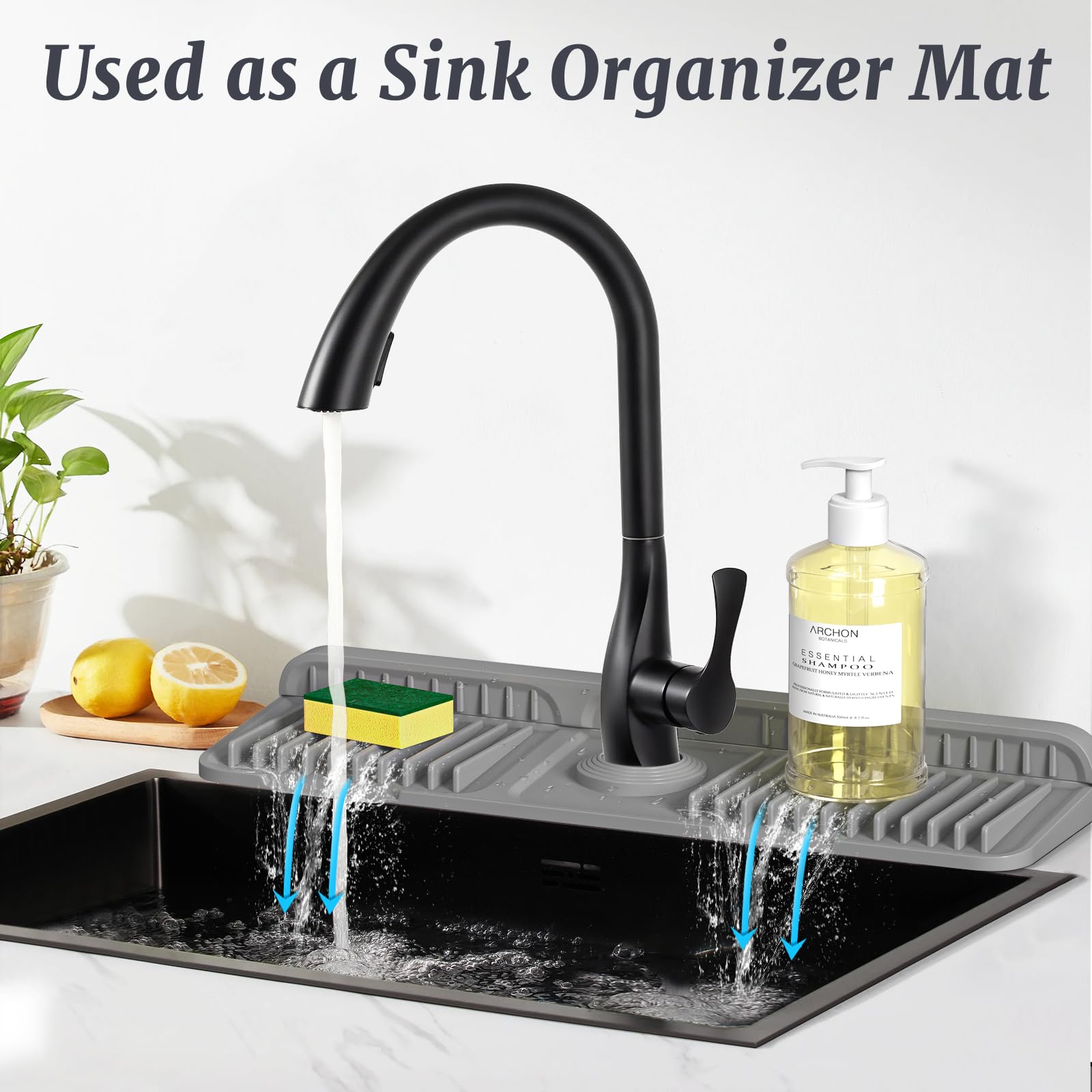 PoYang silicone splash screen helps prevent water stains on granite surfaces.