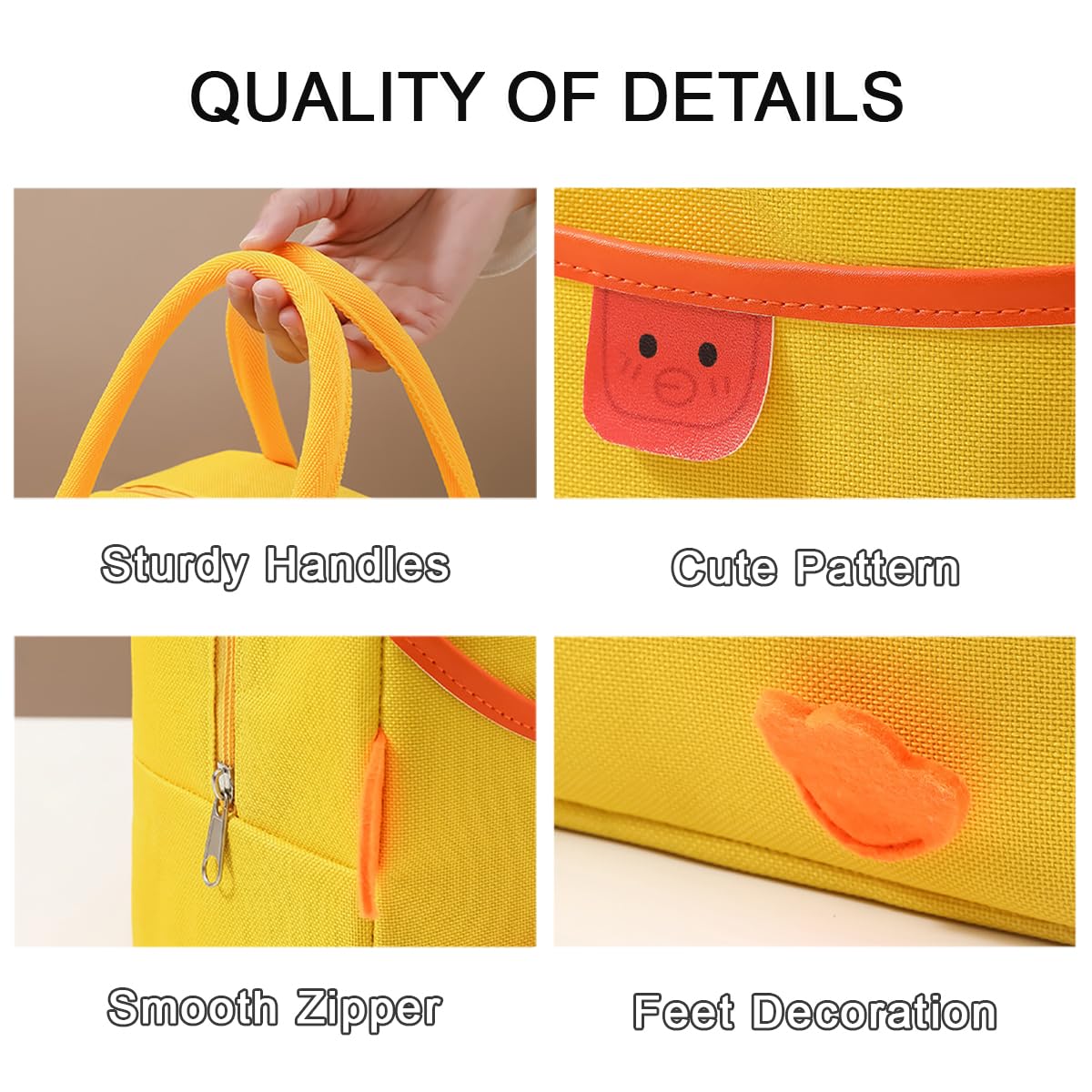 POYIPI duck lunch bag large capacity fits meals, snacks, and fruit.