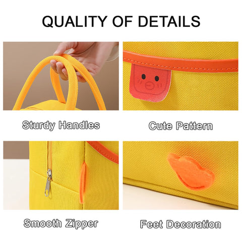 POYIPI duck lunch bag large capacity fits meals, snacks, and fruit.