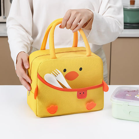 POYIPI duck lunch bag waterproof exterior is easy to wipe clean.