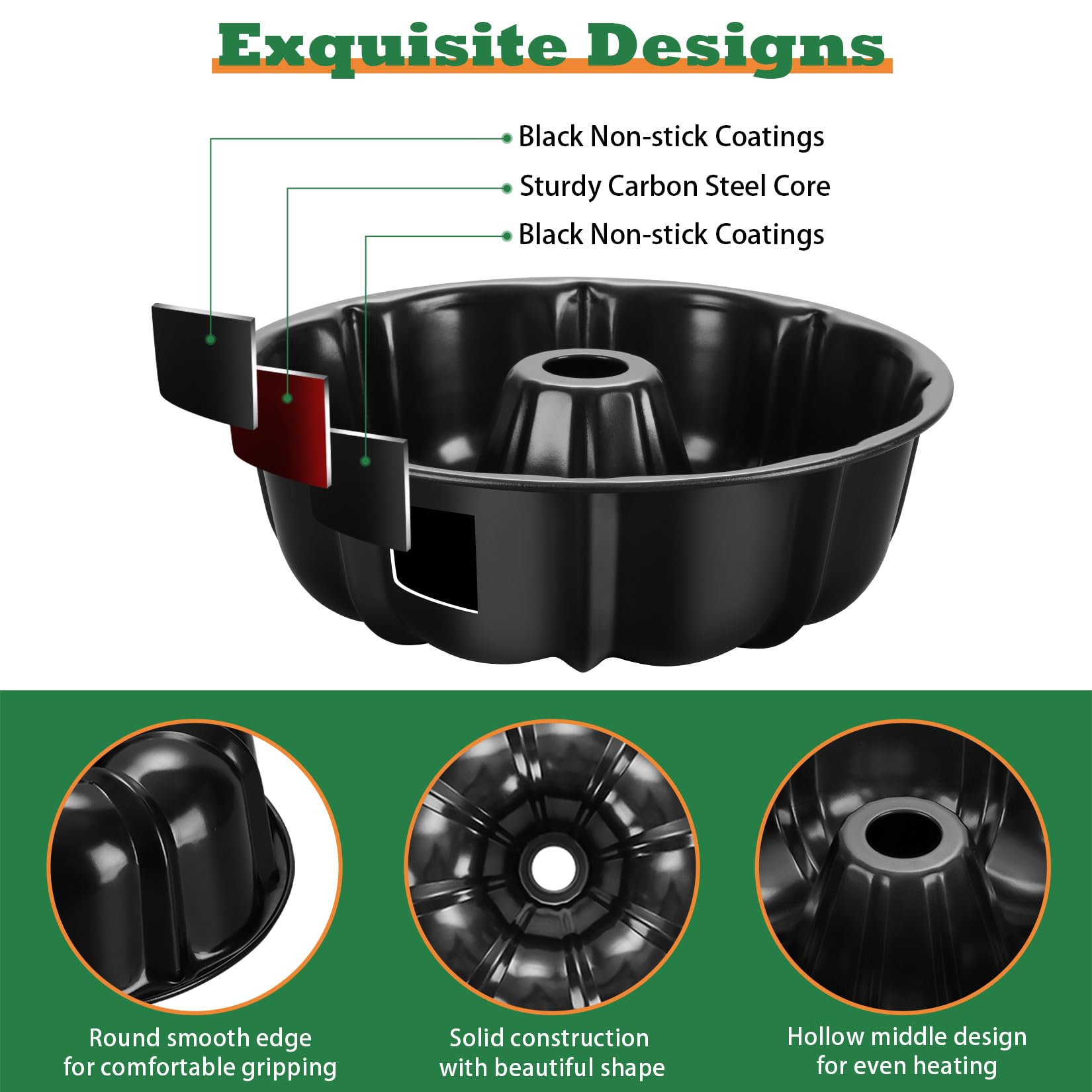 P&P CHEF 10-cup capacity pan bakes large pound cakes for gatherings.