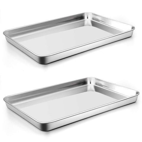 P&P CHEF 16-inch baking sheet with a shiny surface, ideal for even roasting.