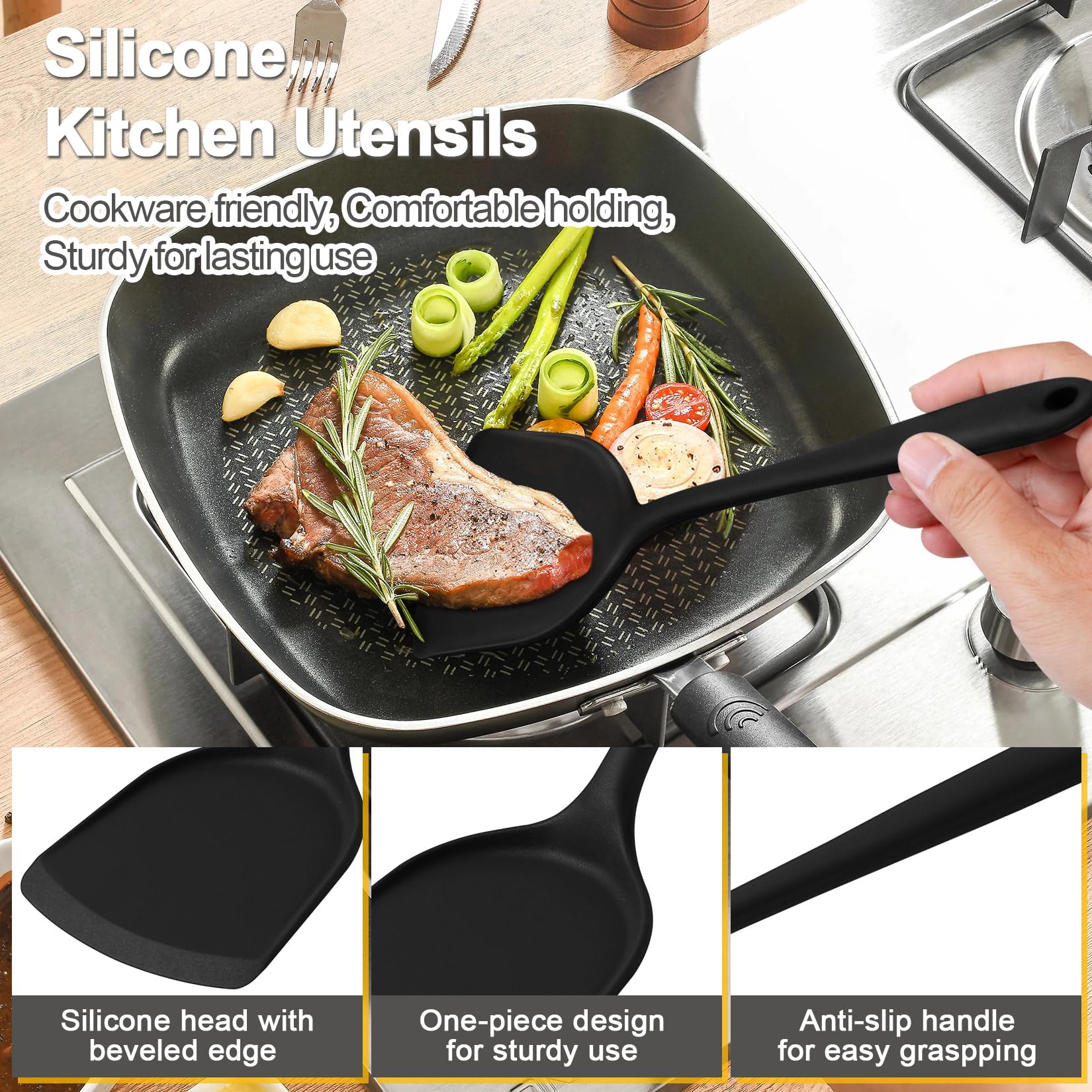 P&P CHEF solid spoon for scooping sauces and portions