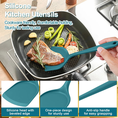 PP CHEF solid spoon silicone scoops efficiently without scratching cookware
