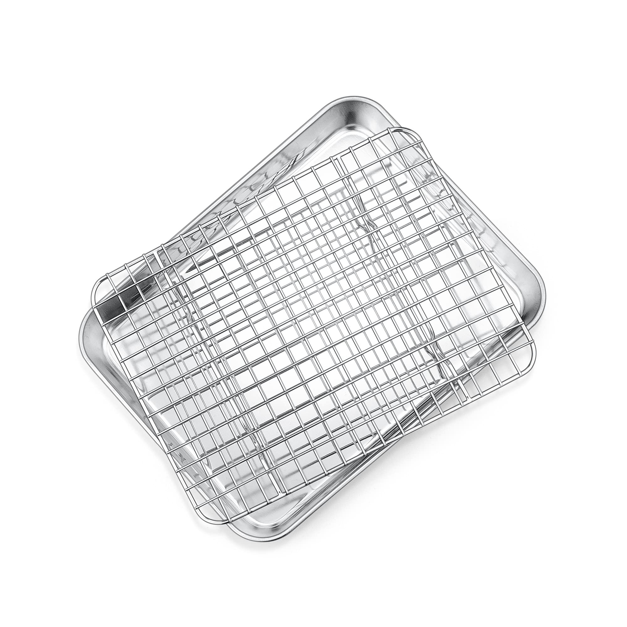 P&P CHEF 9-inch toaster oven pan with rack for even baking