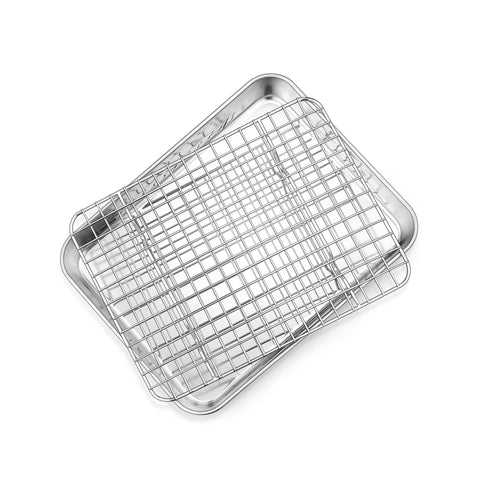 P&P CHEF 9-inch toaster oven pan with rack for even baking