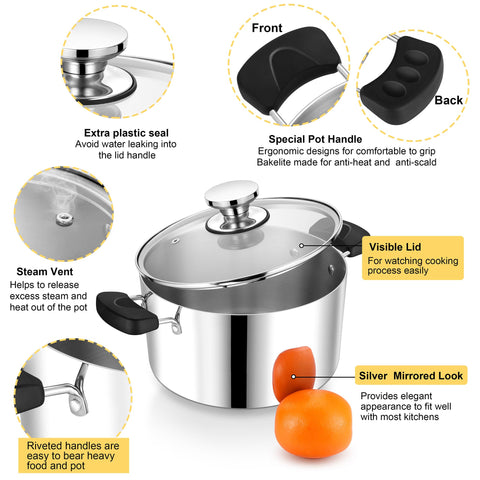 P&P CHEF ergonomic bakelite handles stay cool during transfers