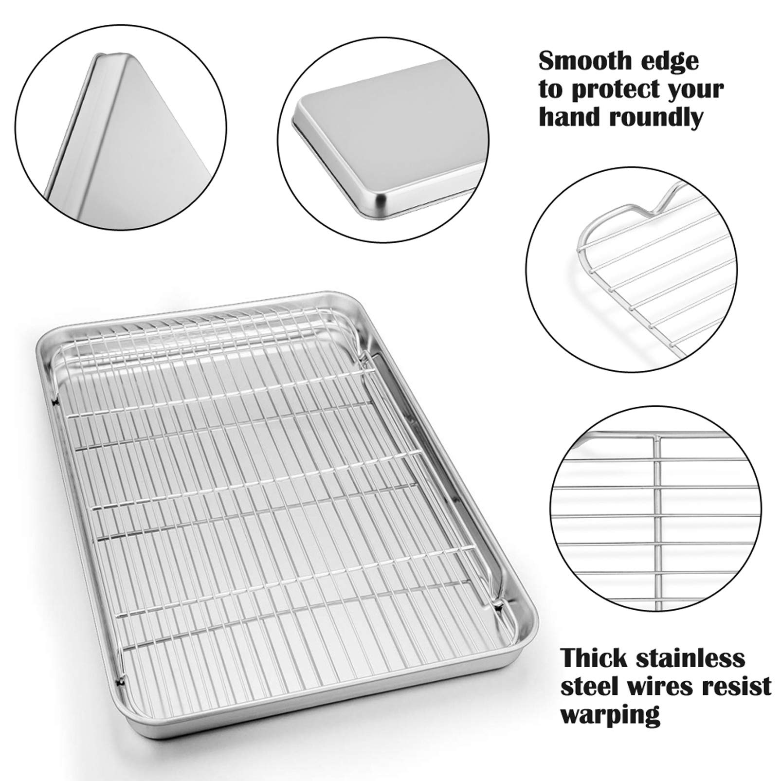 P&P CHEF rack fits inside the pan to elevate food for draining and even cooking