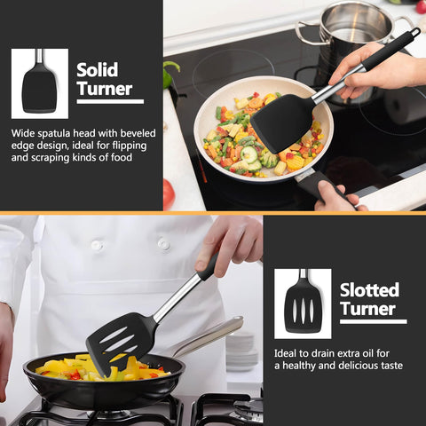 P&P CHEF one-piece silicone utensils designed for easy cleaning.