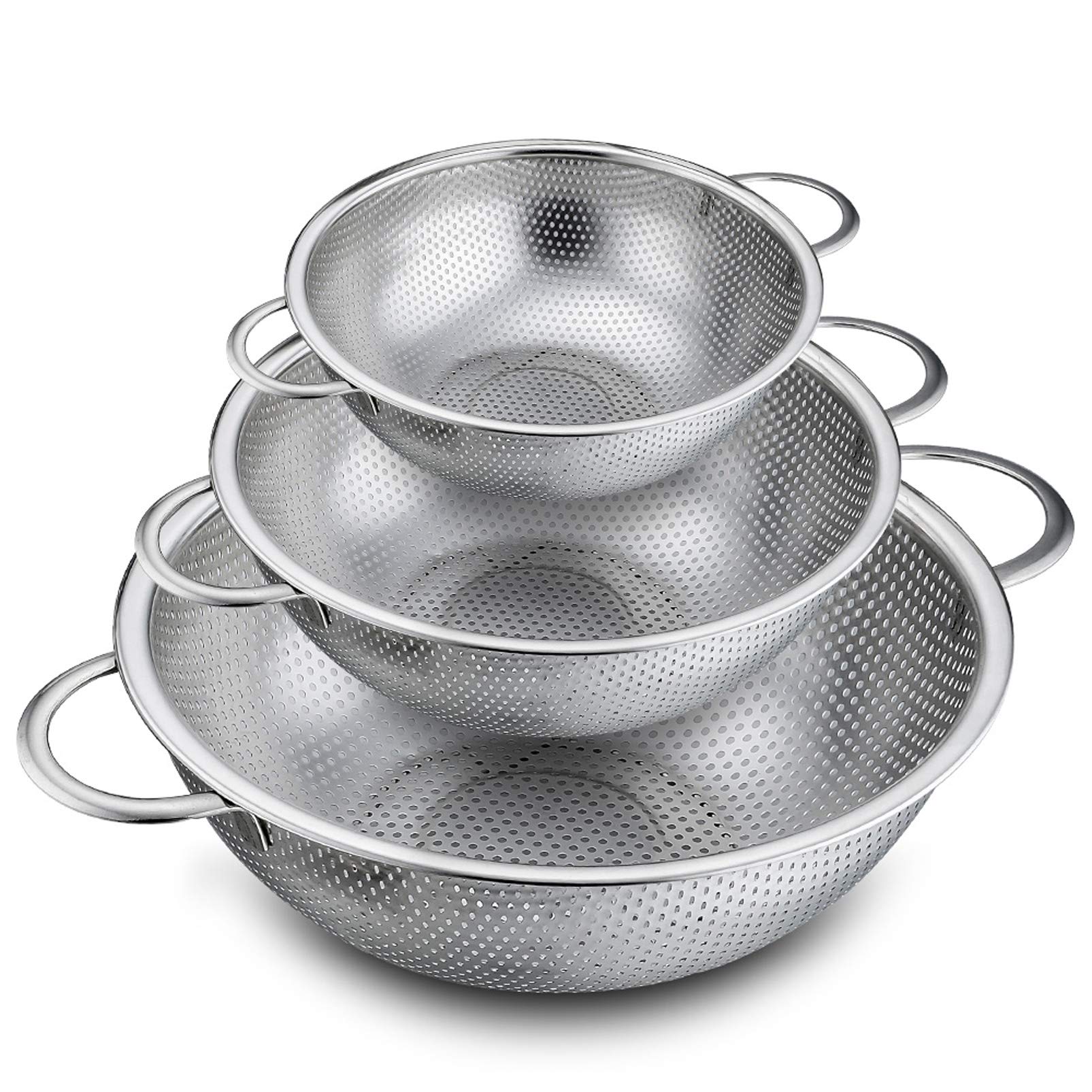 P&P CHEF colander set of three for efficient draining and versatile meal prep.