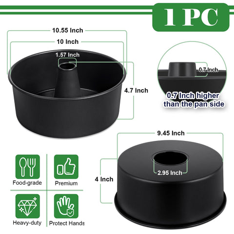 P&P CHEF angel cake pan with conical center improving height and release.