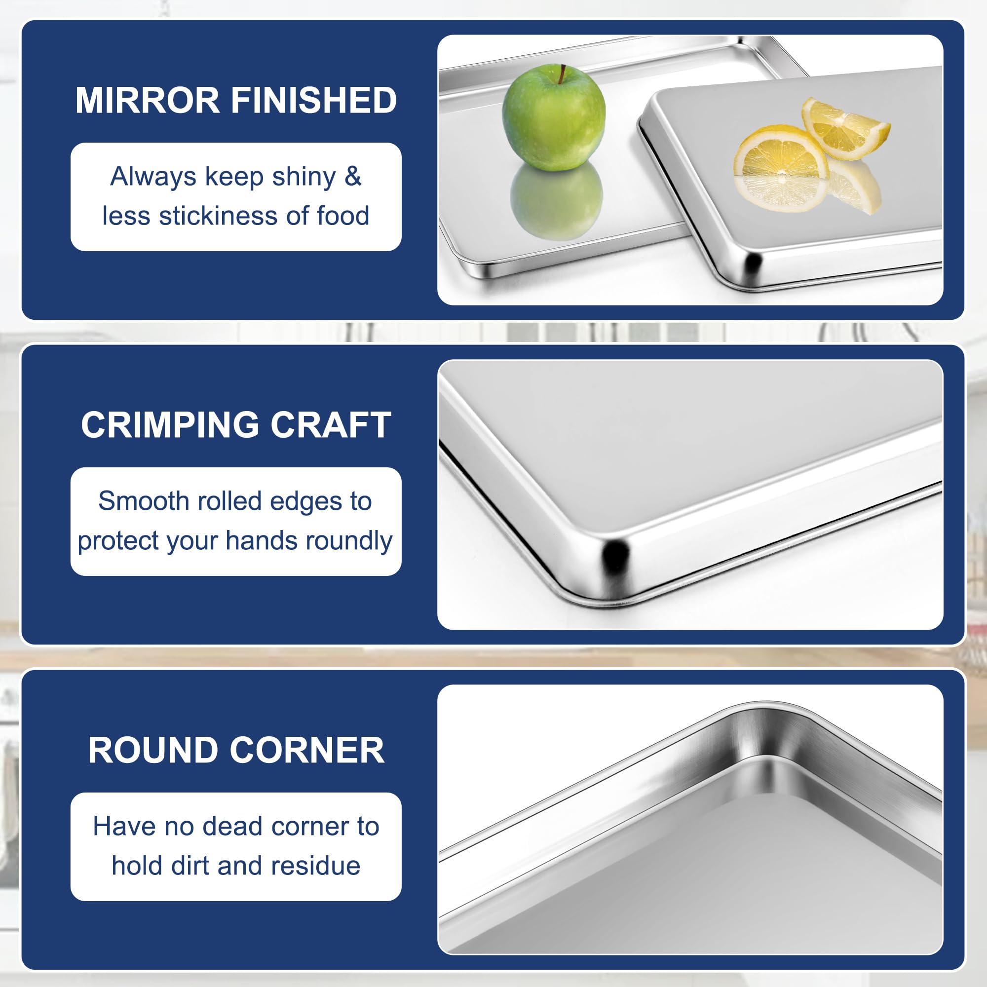 P&P CHEF dishwasher-safe baking tray for quick cleanup.