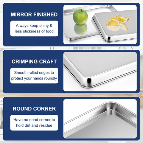 P&P CHEF dishwasher-safe baking tray for quick cleanup.