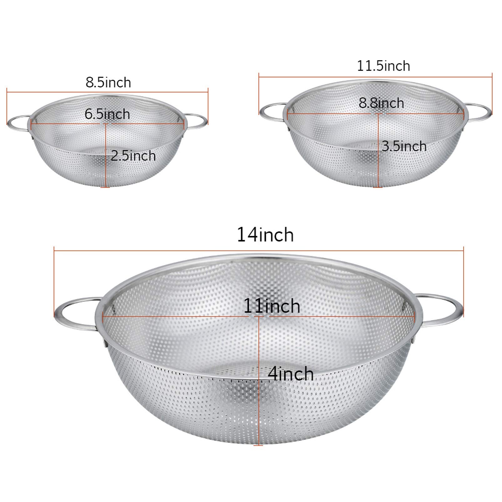 P&P CHEF stainless steel colander is dishwasher safe.