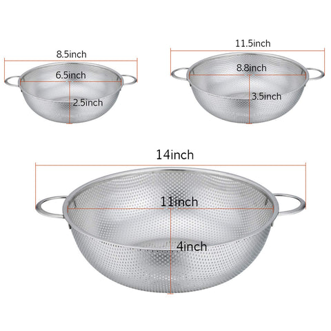 P&P CHEF stainless steel colander is dishwasher safe.