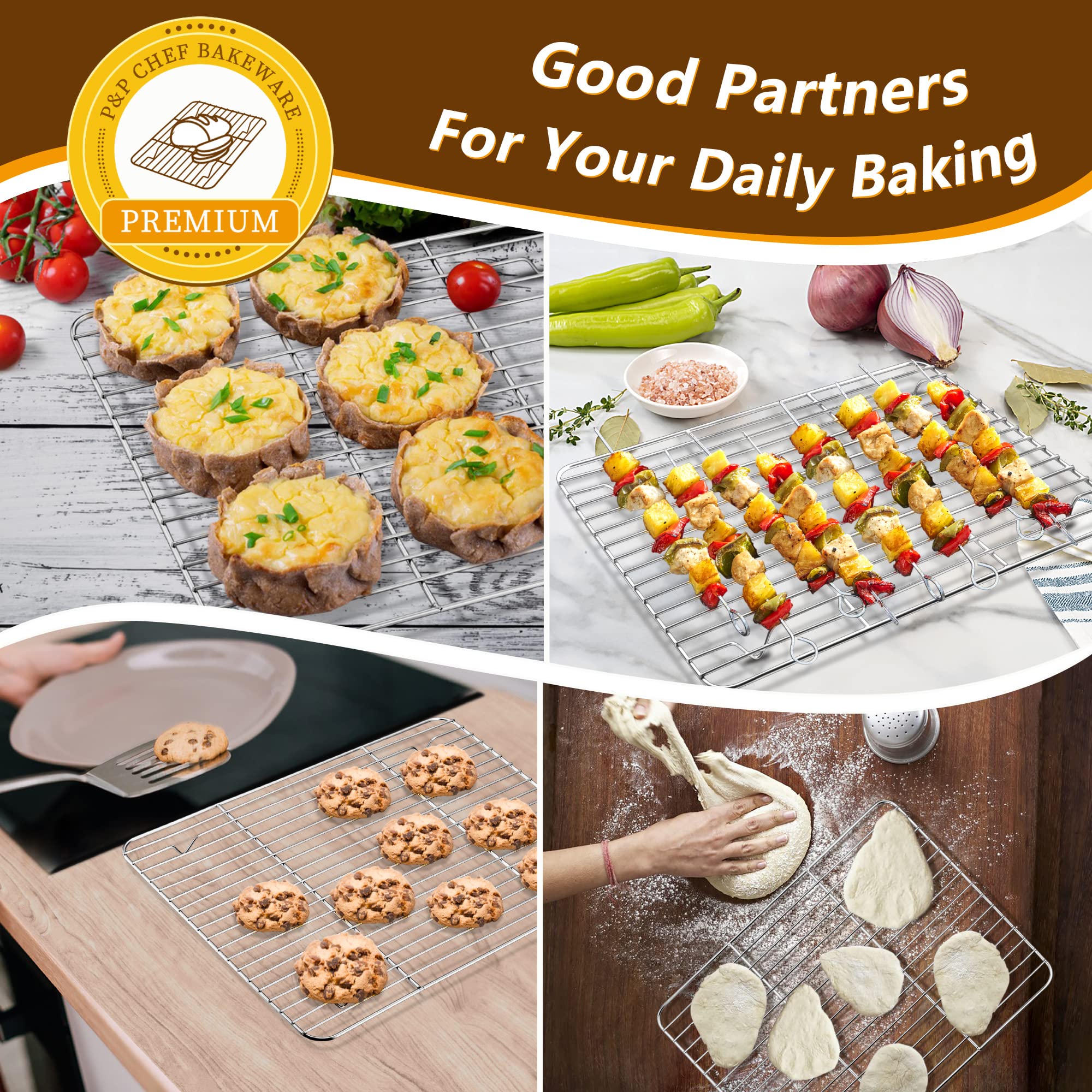 Dishwasher-safe stainless tray and rack by P&P CHEF