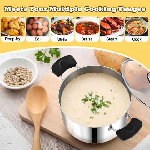 P&P CHEF easy-clean brushed interior and mirror exterior surface