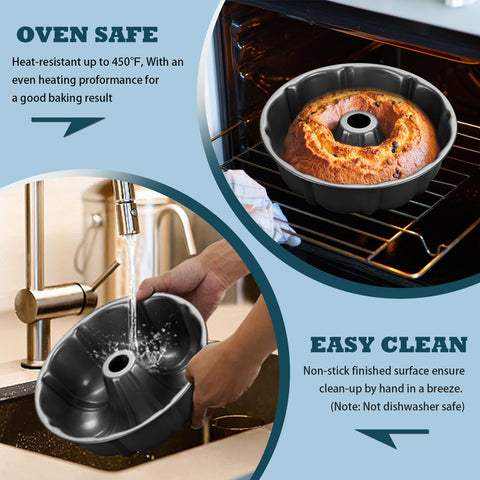 P&P CHEF even-heat conical tube improves browning and cake texture