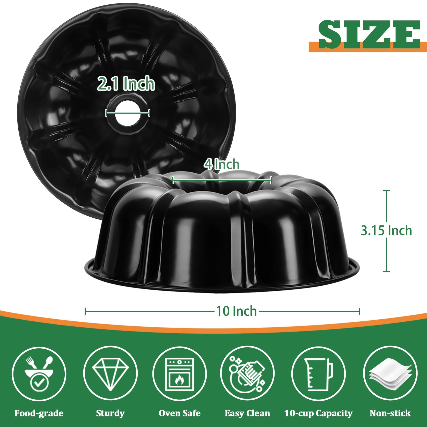 P&P CHEF fluted tube bakeware shows even heat distribution for uniform cakes.