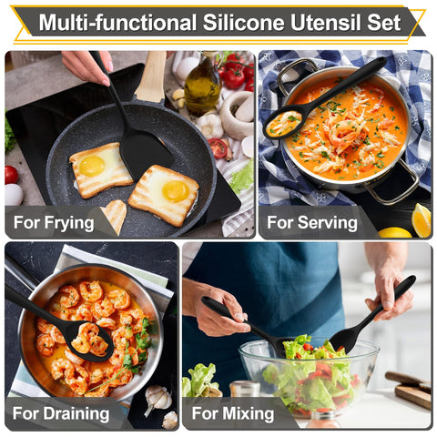 P&P CHEF heat-resistant silicone utensils withstand up to 446℉